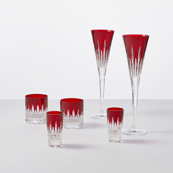 New Year Celebration Shot Glass Red, Set of 2