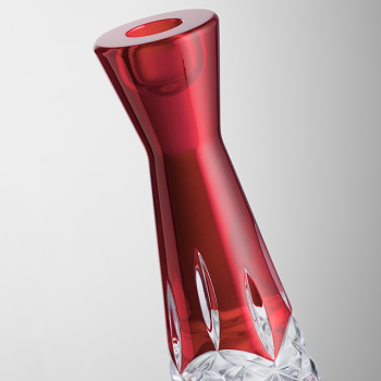 Lismore Red Round Candlestick 20cm Set of 2