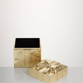 Present Box Golden Ornament
