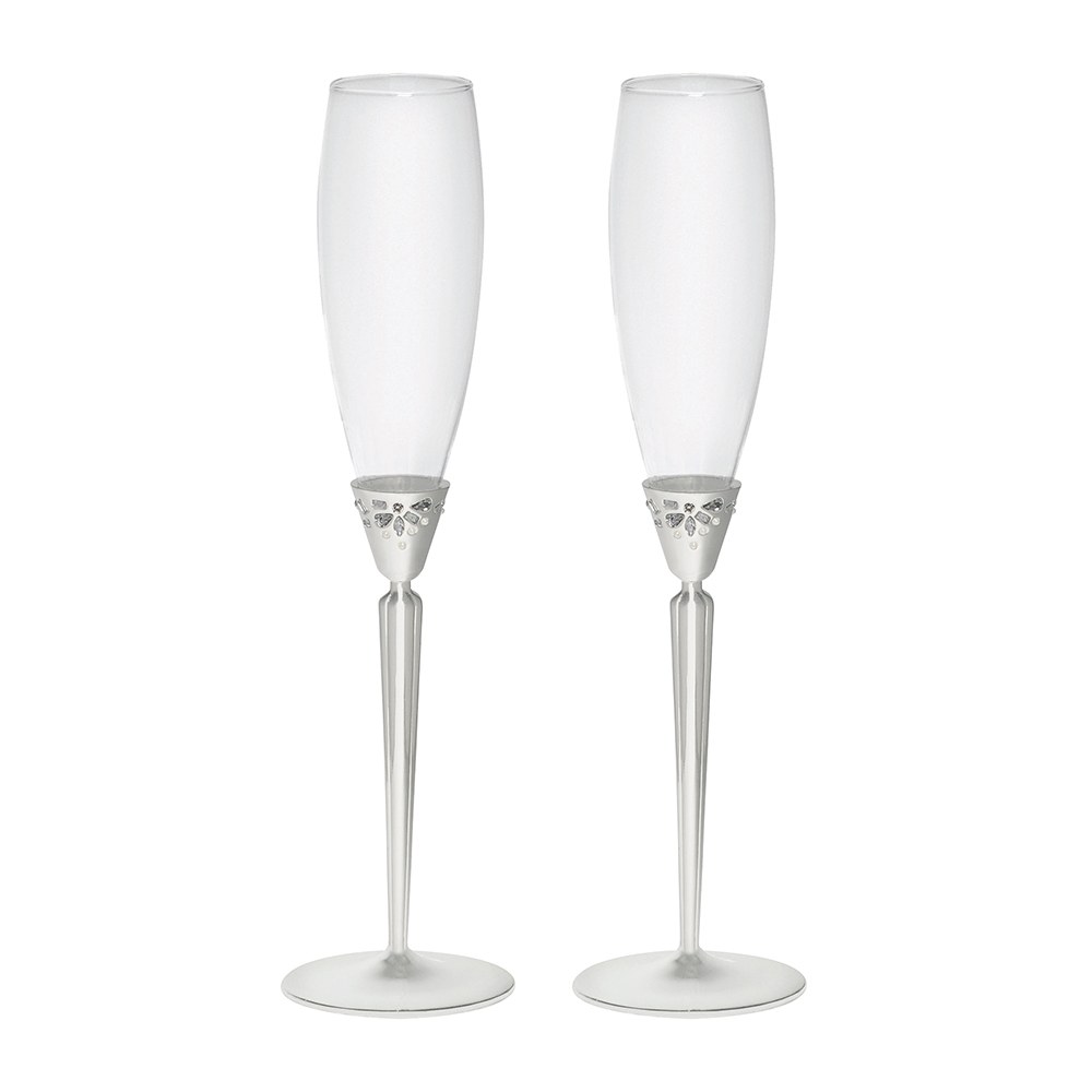 Monique Lhuillier Modern Love Toasting Flute Pair Waterford Crystal