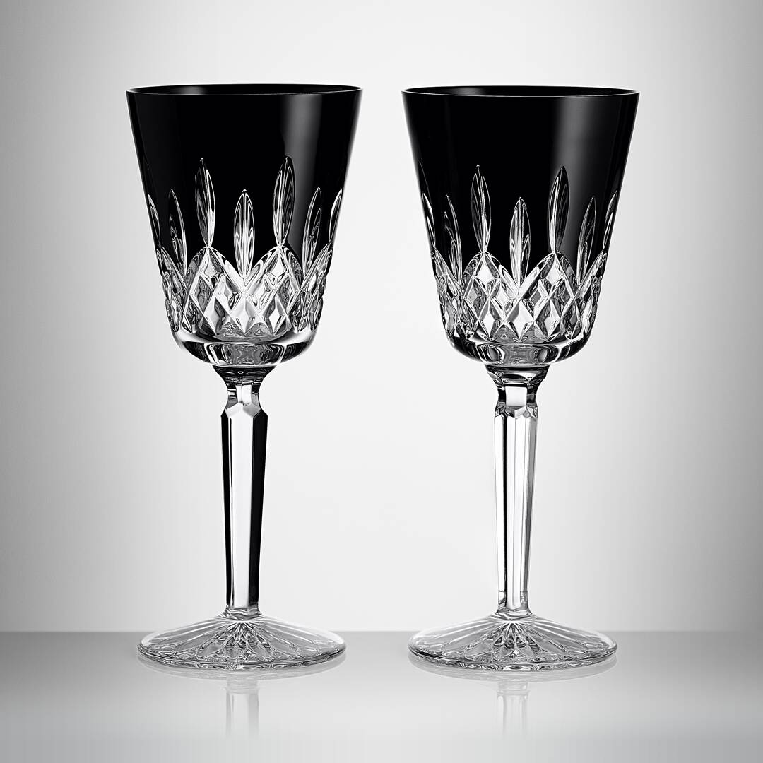 Lismore Black Goblet Pair 345ml