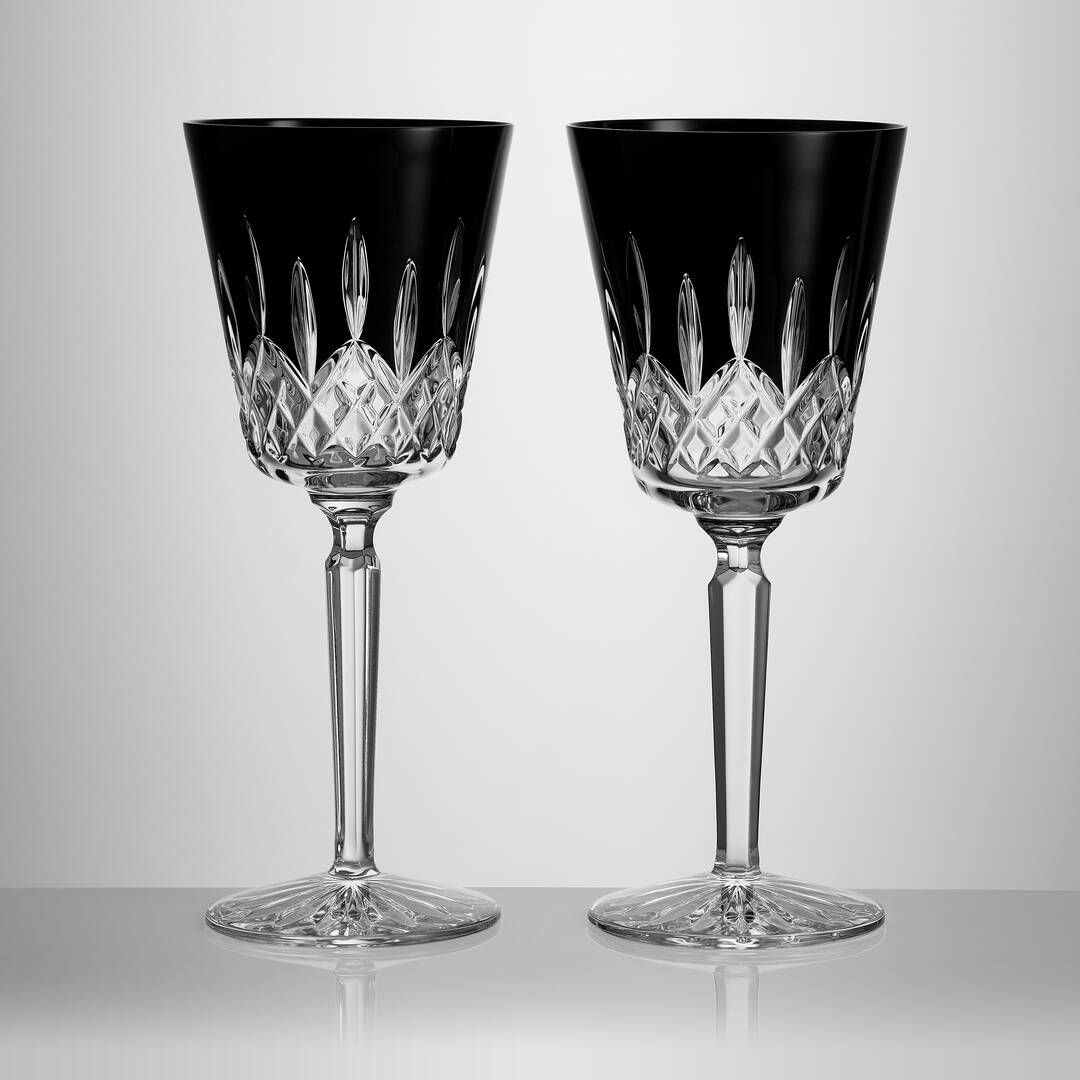 Lismore Black Goblet Pair 425ml