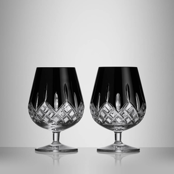 Connoisseur Lismore Black Brandy Balloon Pair