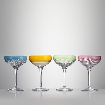 Mixology Coupe Large 280ml Mixed Pattern Set of 4