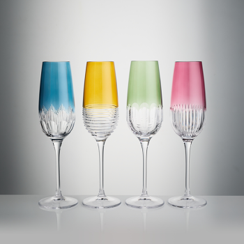 Mixology Flute 335ml Mixed Pattern Set of 4