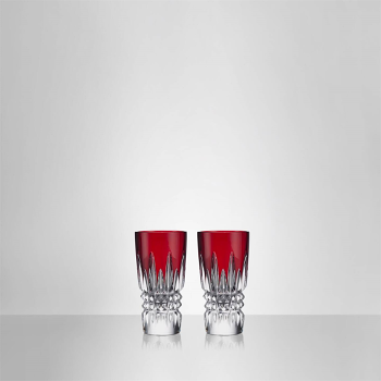 New Year Celebration Shot Glass Red, Set of 2