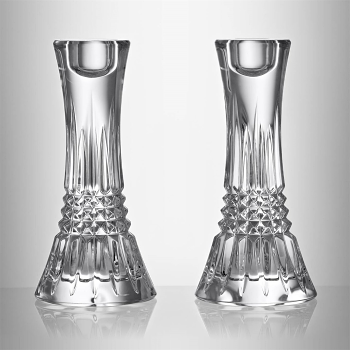 Lismore Diamond Candlestick 17.5cm, Set of 2