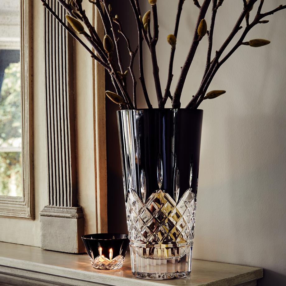 Lismore Black Vase 25cm