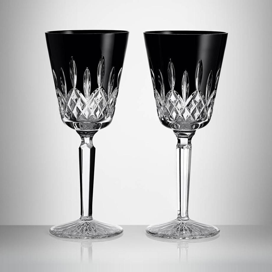 Lismore Black Goblet Pair 345ml