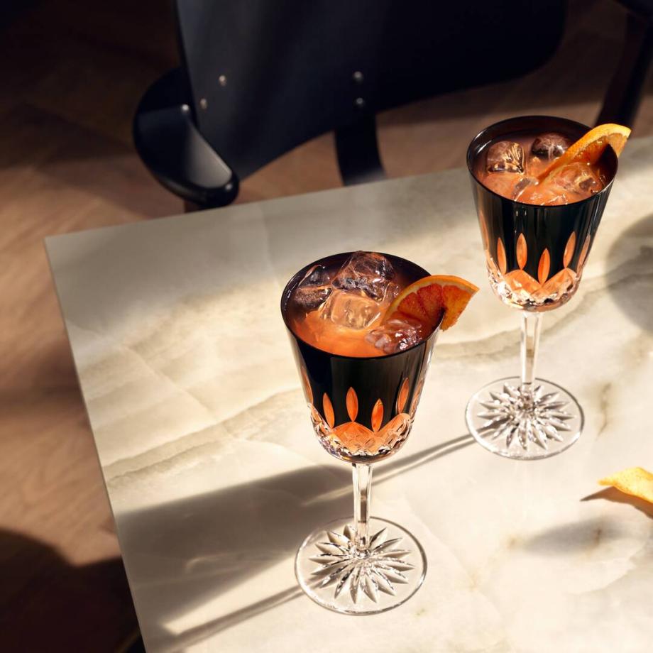 Lismore Black Goblet Pair 425ml