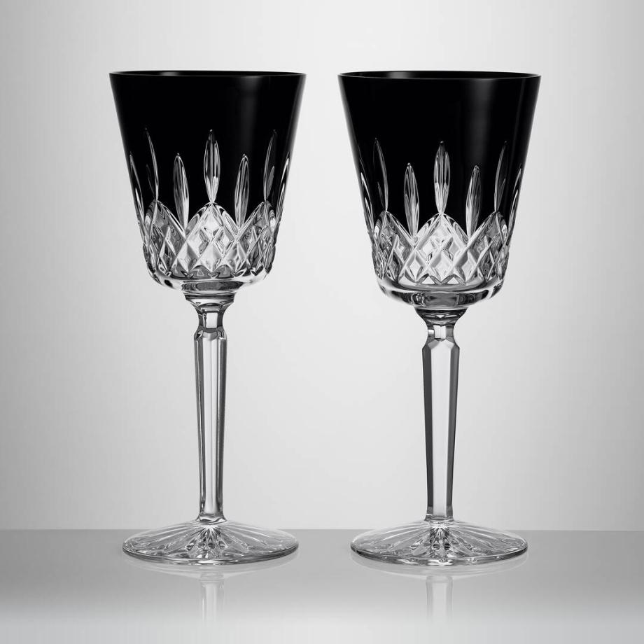Lismore Black Goblet Pair 425ml