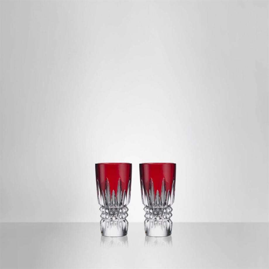 New Year Celebration Shot Glass Red, Set of 2