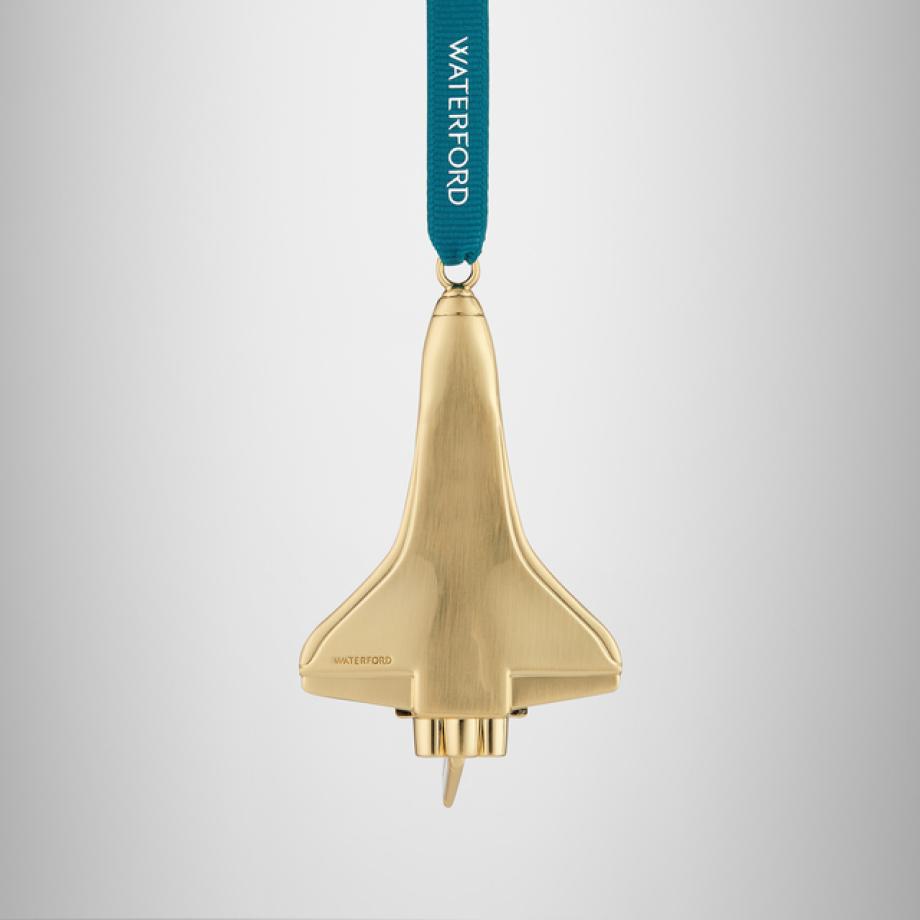 Christmas Rocketship Golden Ornament
