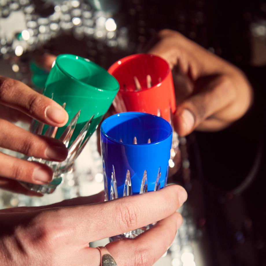 New Year Shot Glasses Firework, Set of 6 Mixed