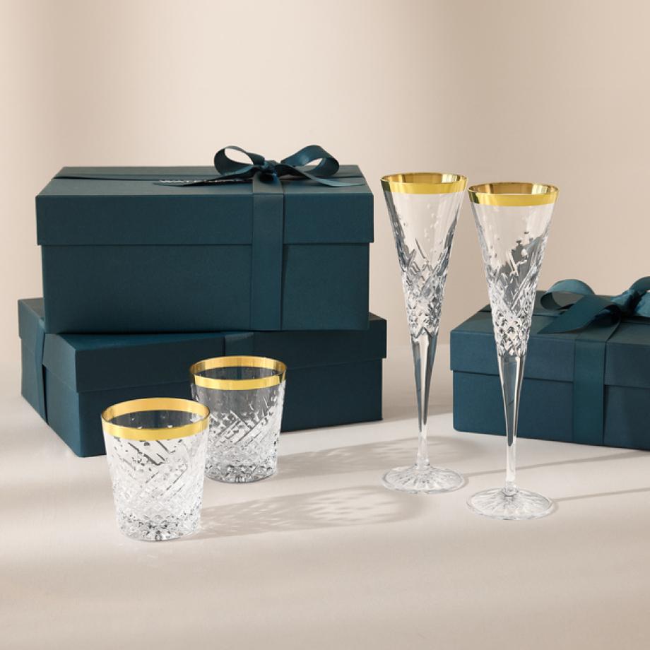 Celebrations Toasting Flute 145ml Gold S/2