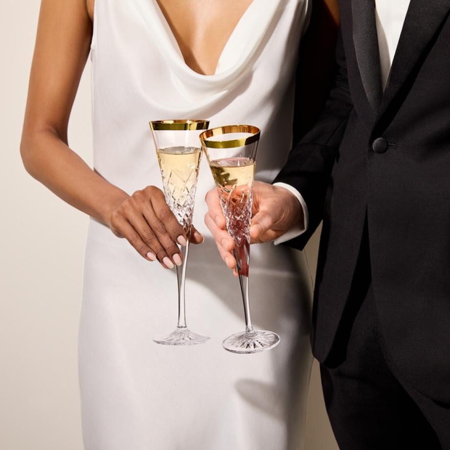 Celebrations Toasting Flute 145ml Gold S/2
