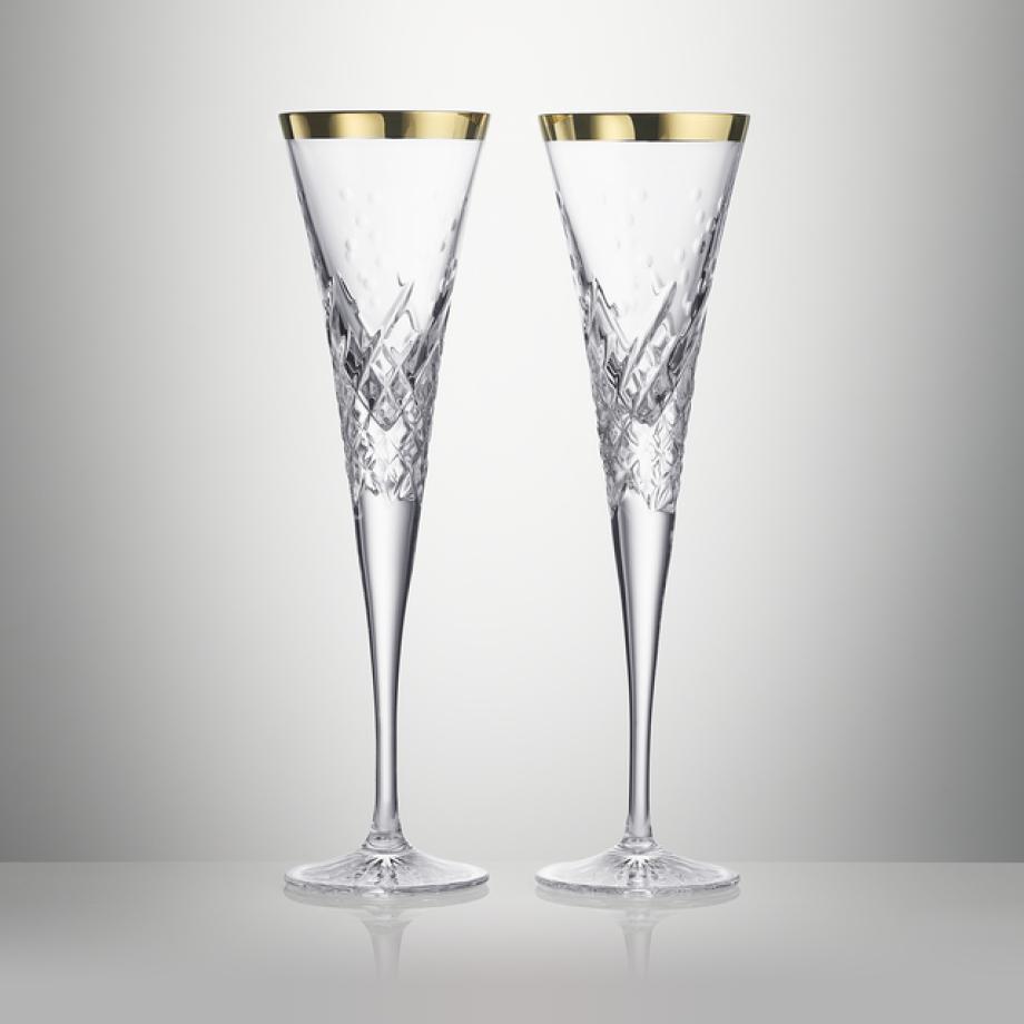 Celebrations Toasting Flute 145ml Gold S/2