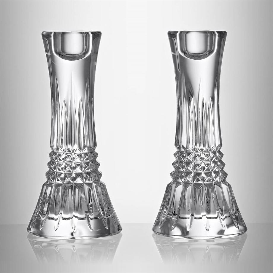 Lismore Diamond Candlestick 17.5cm, Set of 2