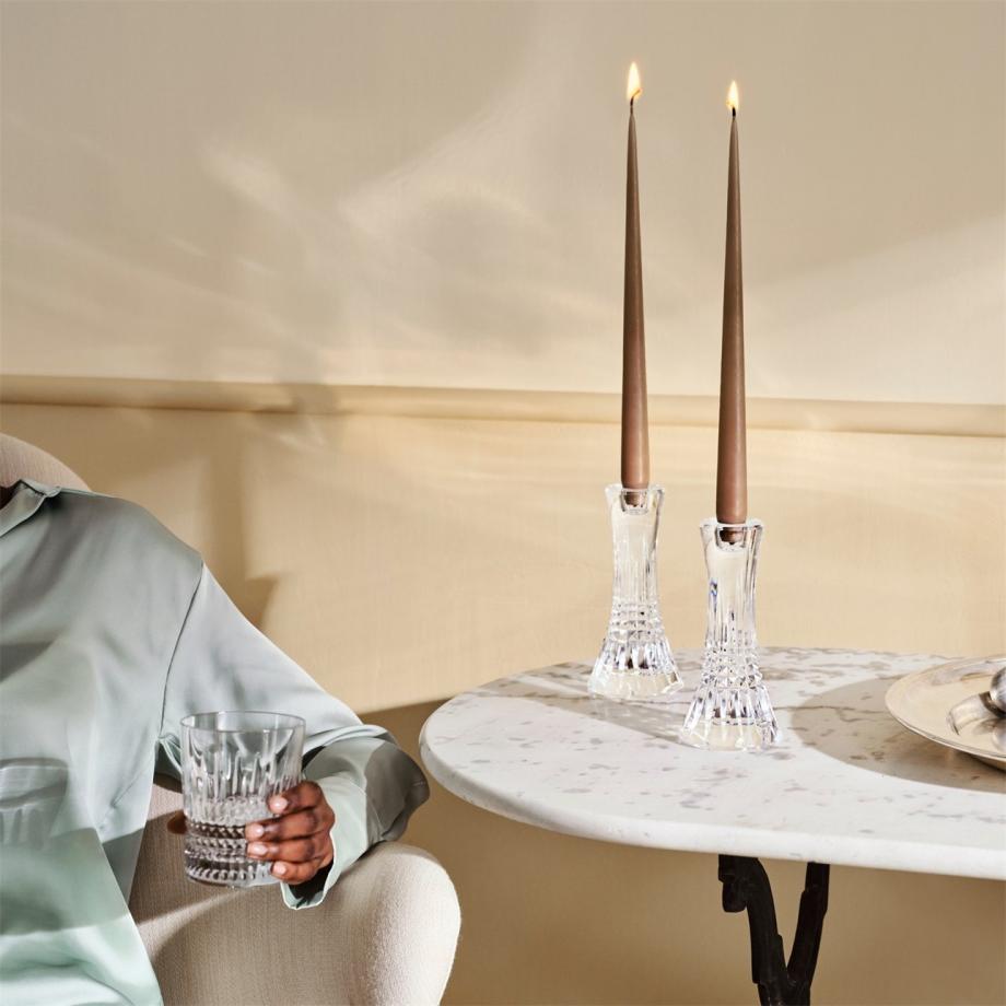 Lismore Diamond Candlestick 17.5cm, Set of 2