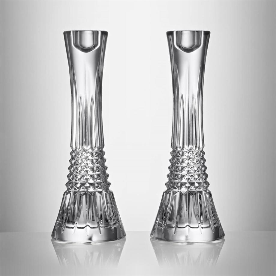 Lismore Diamond Candlestick 25cm, Set of 2