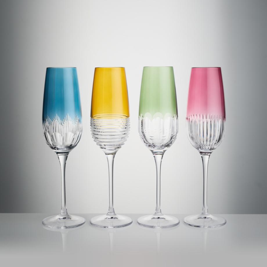 Mixology Flute 335ml Mixed Pattern Set of 4