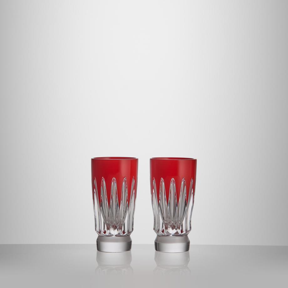 New Year Shot Glasses Firework, Set of 2, Red